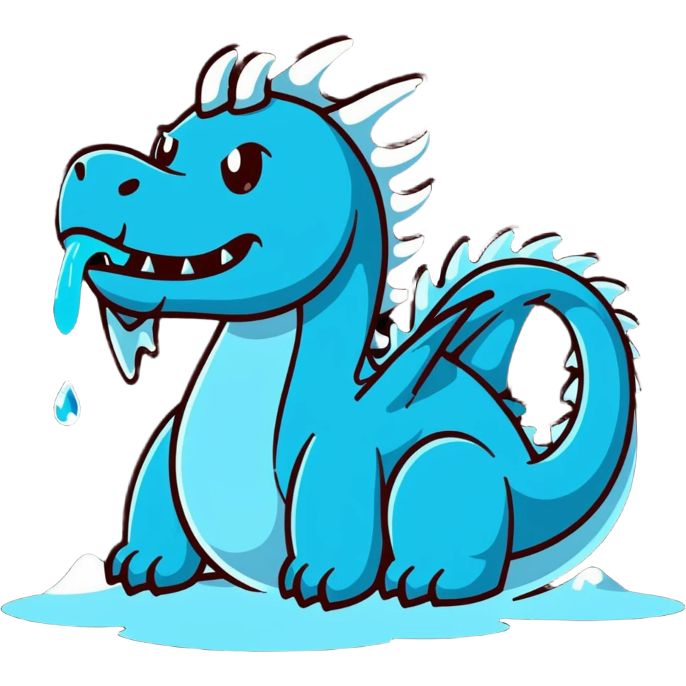 Ice Dragon, breathing icycles emoji