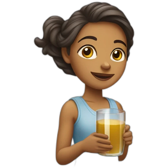 Fille qui boit du jus emoji