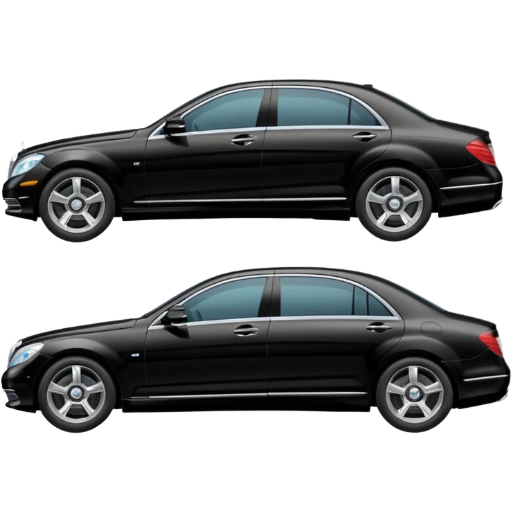 Crée-moi une voiture noire, berline, très classe La voiture  en long 2025classe S que d’un côté emoji