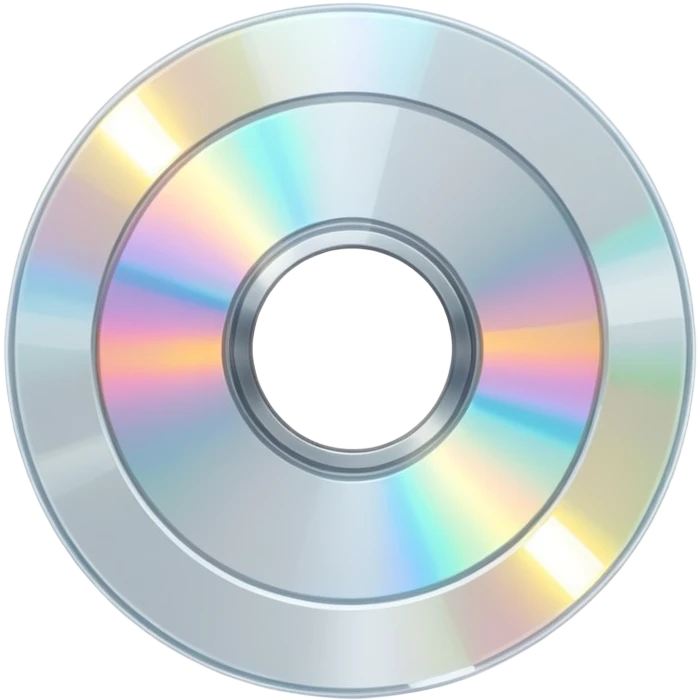 белый светящийся CD-диск, no background emoji