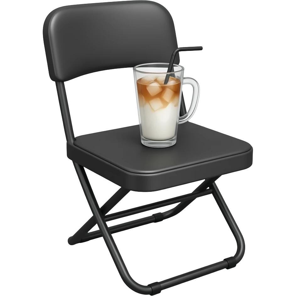 Frosted iced drip black folding chair emoji
