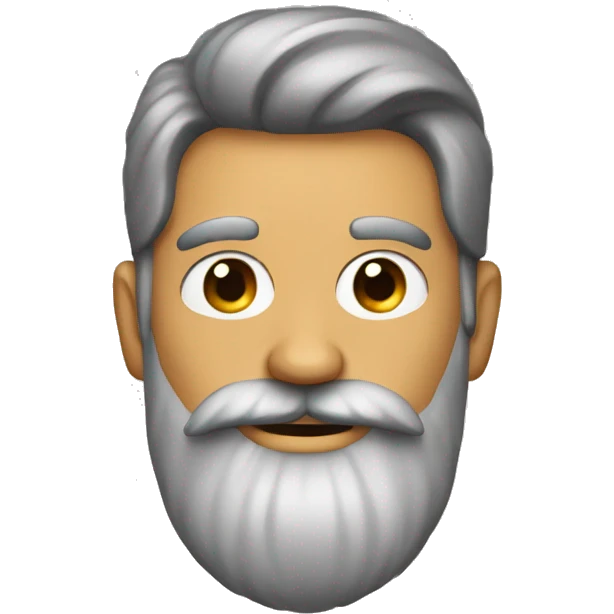 A dude with a big beard and a dog on his head emoji