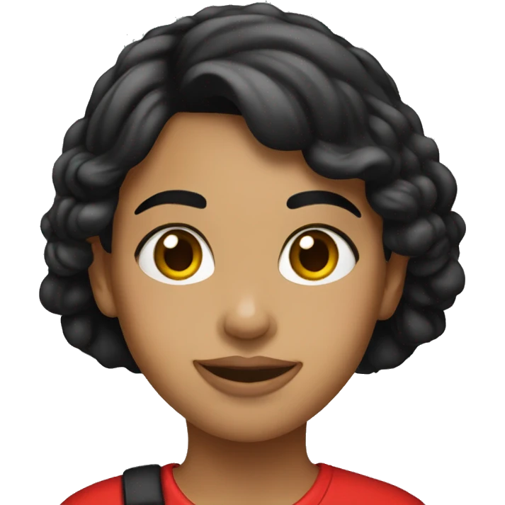 Girl with black hair wearing UGA hat emoji