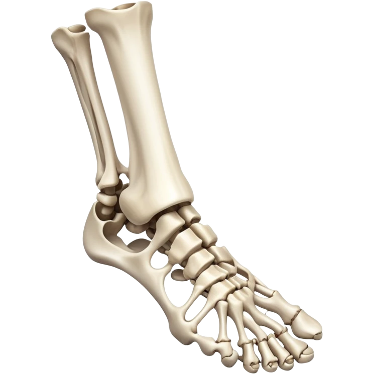 skeletal foot, bones of human foot, anatomical foot bones emoji