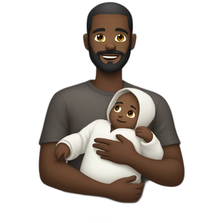 dark-skinned-bearded-man-holding-mask-of-baby-face emoji