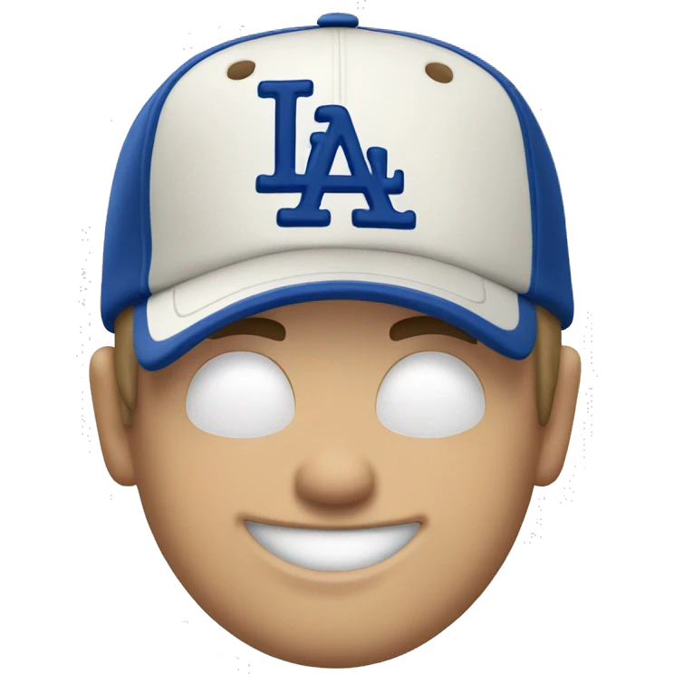 White guy wearing a Los Angeles Dodgers hat emoji