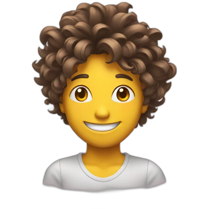 smiley avec cheveux emoji