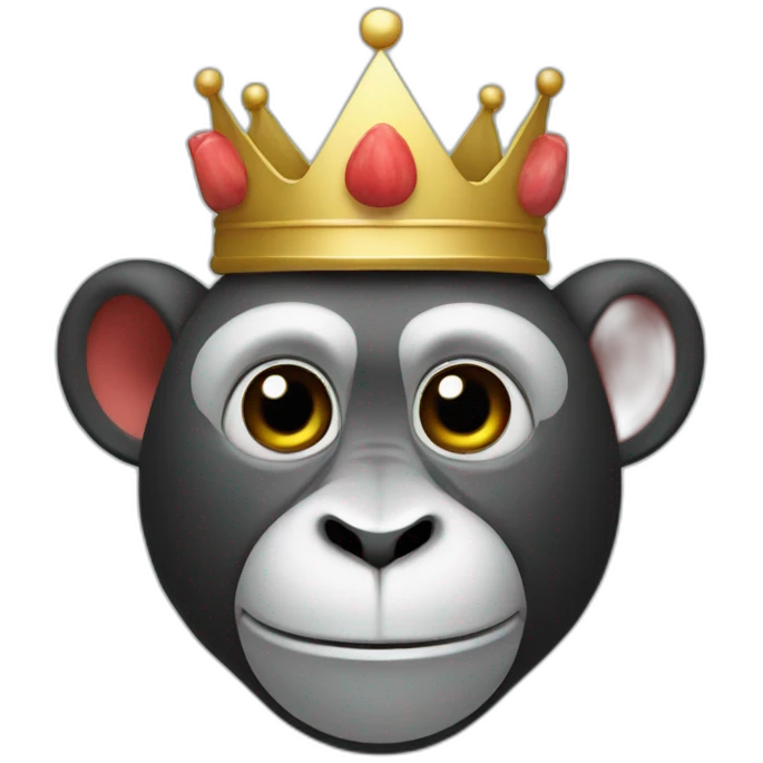head of monkey watermelon with a crown emoji