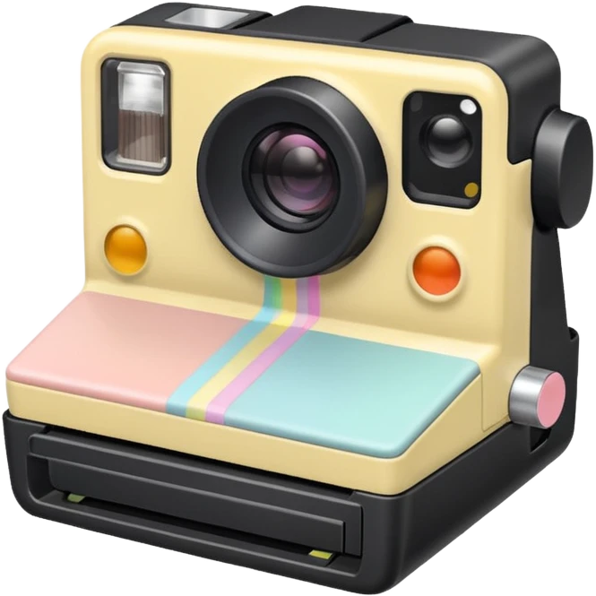 The Polaroid has a soft pastel tint on its captured image emoji