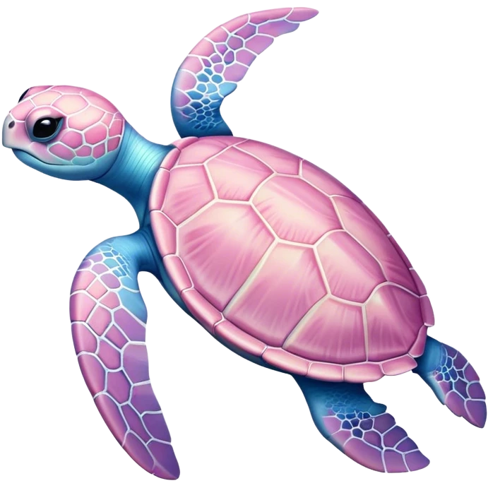 Light pink and blue sea turtle  emoji