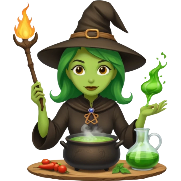 green witch cooking potion emoji