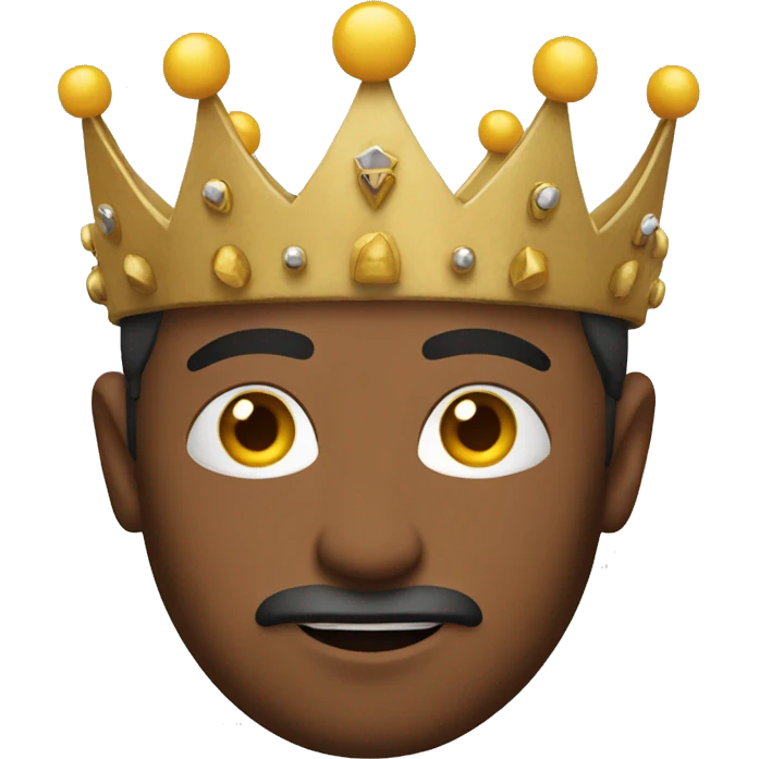 man wearing a crown with nails  emoji