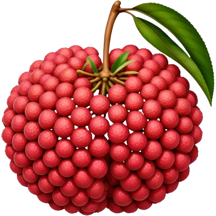  Lychee: Lychee (or Litchi) is a sweet, tropical fruit from China with bumpy red skin, white translucent flesh, and a large seed,  emoji