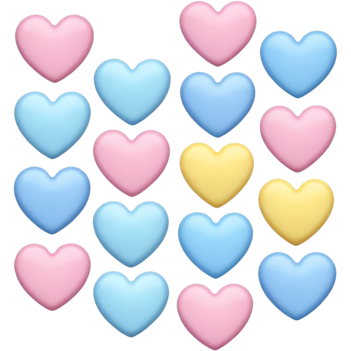 Hearts with pastel colors emoji