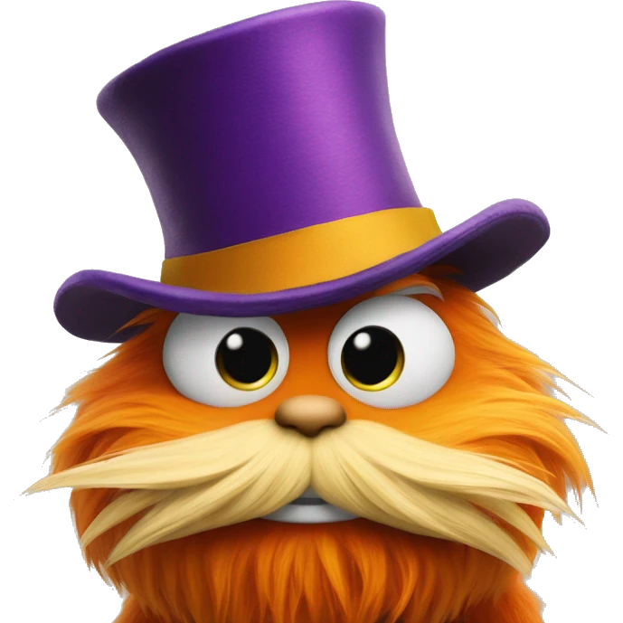 the lorax in a top hat emoji
