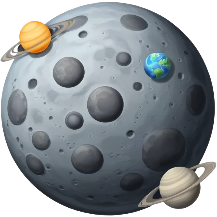 planet with moons emoji
