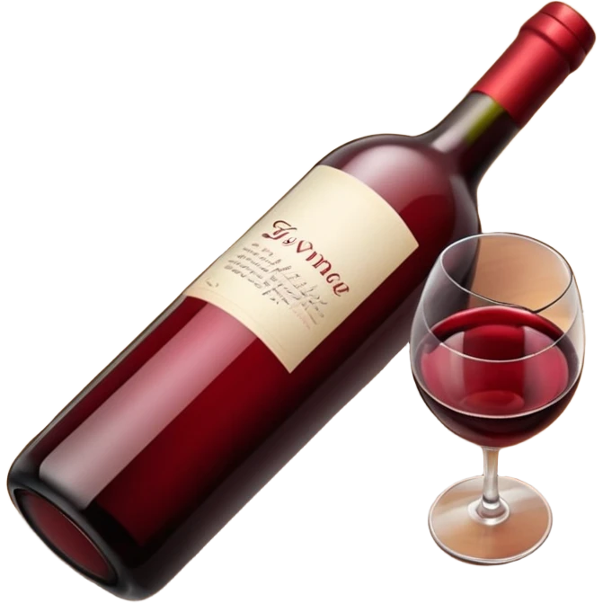 a wine bottle lying on its side rolling on the floor emoji