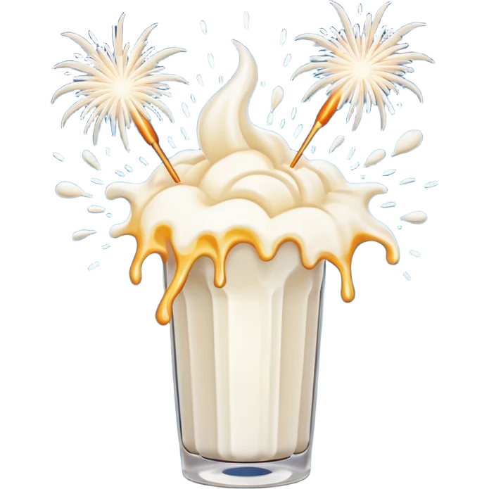 Fire works made of milk for the new year emoji