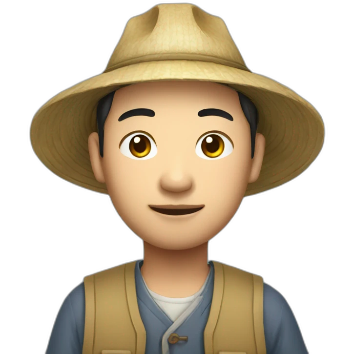 Stereotypical chinese farmer emoji