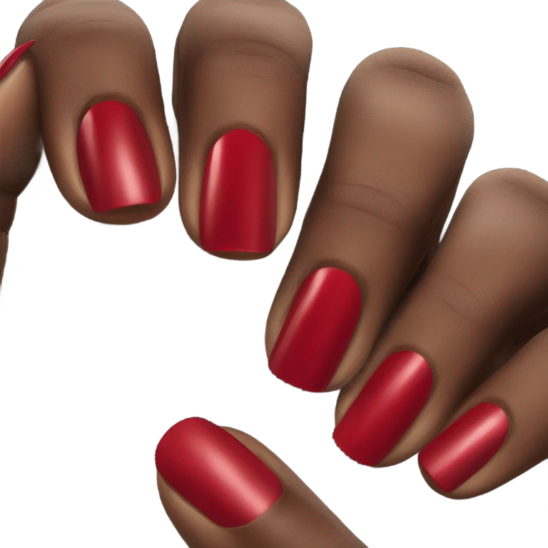 Red nail polish on a black girl’s hand  emoji