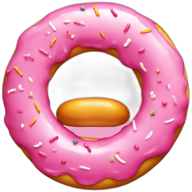 Colourful Bird eating a pink sprinkle donut emoji