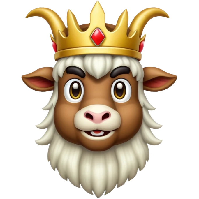 Goat king in Mario pixel art emoji