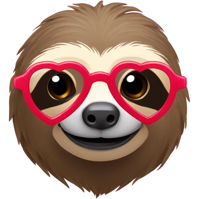 Sloth with heart glasses on emoji