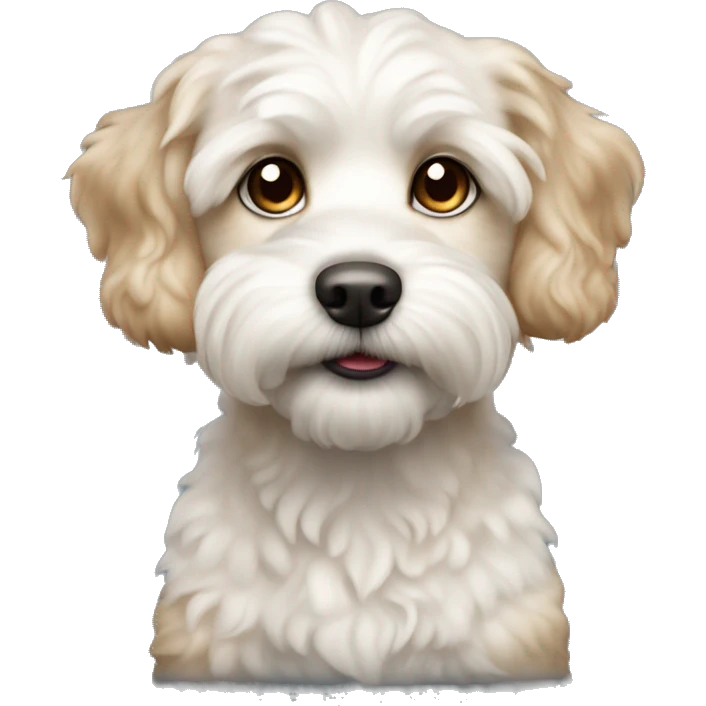 white havapoo dog with light brown ears emoji