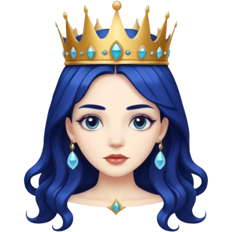 beautiful queen hydra sea witch with seven heads and a crown on the main head emoji