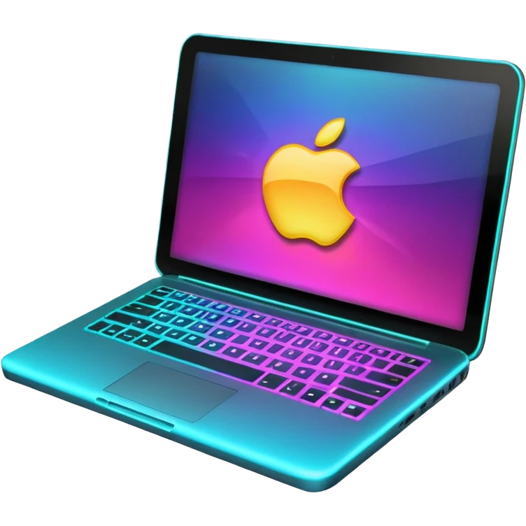 neon colorful laptop computer  emoji
