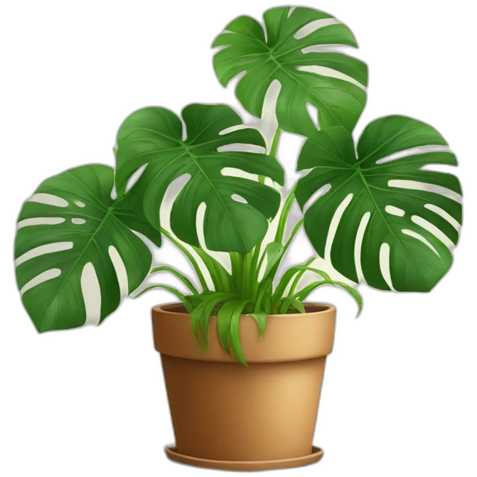 Monstera in a flowerpot emoji