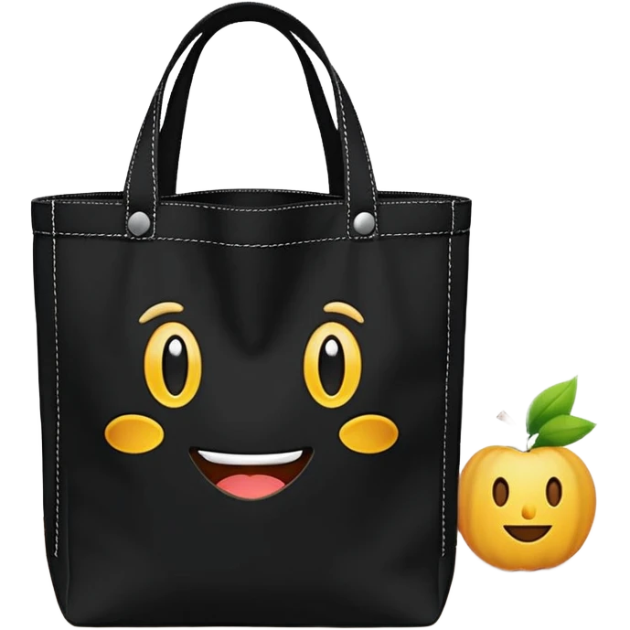 Reusable Black Tote Bag emoji