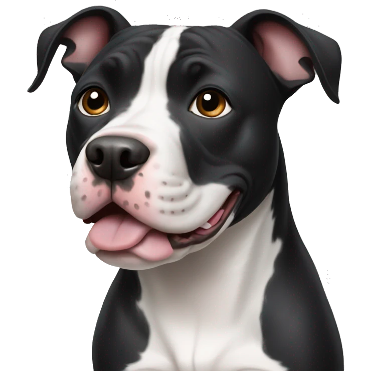 Black and white pitbull dog emoji