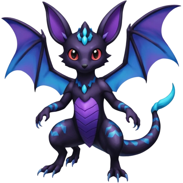 Shiny Salandit-Umbreon-Noivern-Noibat-Hybrid (Full body) emoji