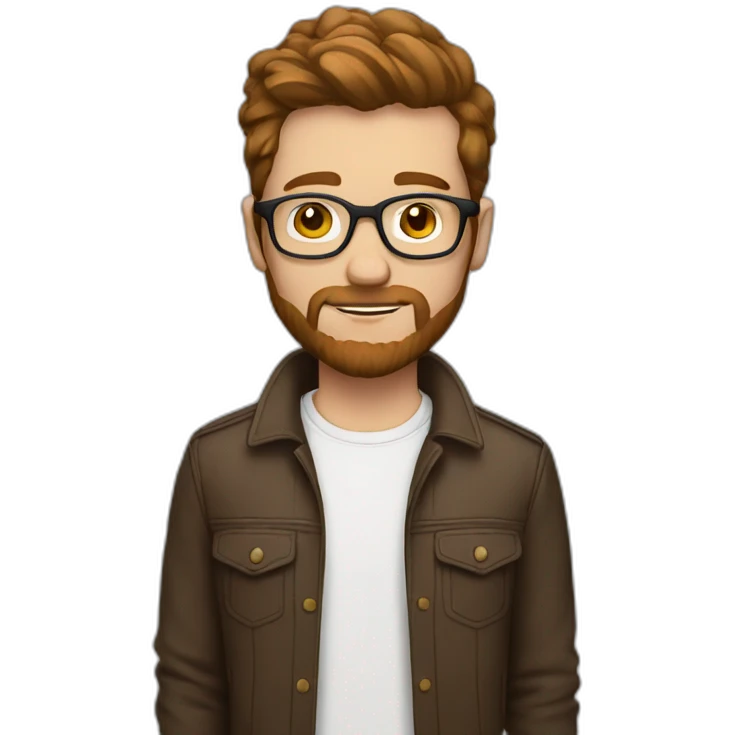 white man hipster brown hairwithout glasses emoji