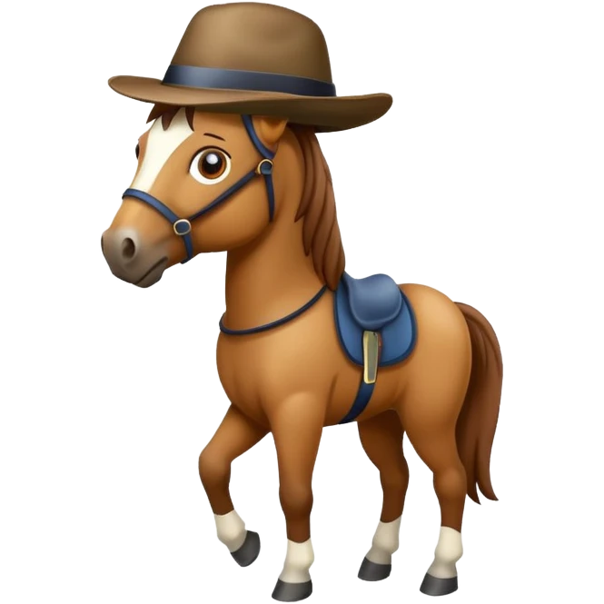 Конь в шляпе emoji