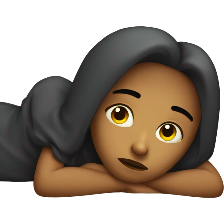 Sad girl in bed emoji