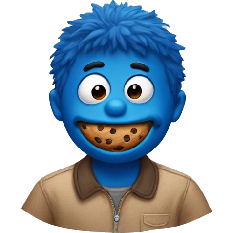 Cookie Monster but as a boy emoji