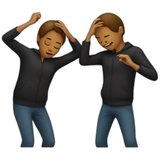2 people making a dab emoji