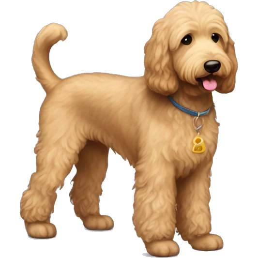 Dark Straight hair golden labradoodle  emoji