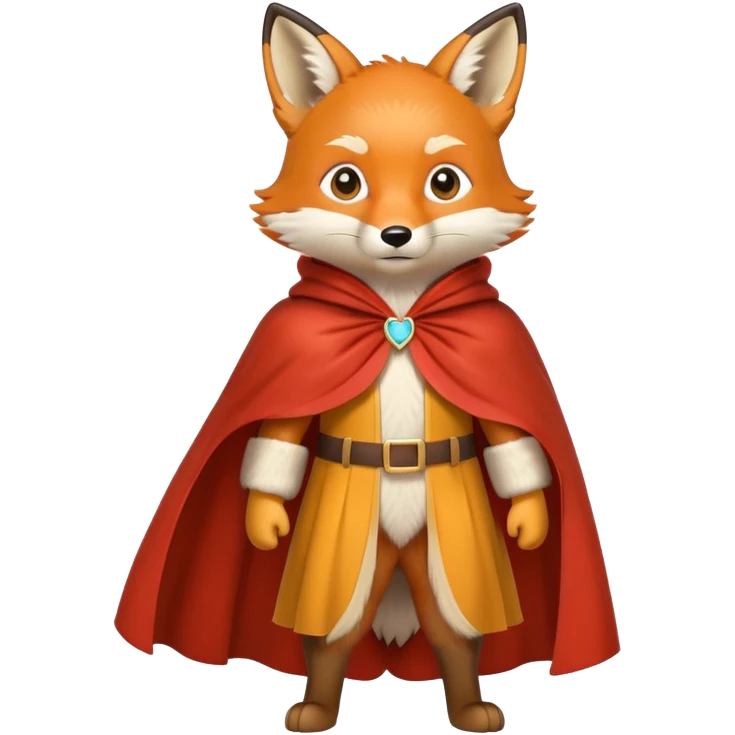 Posing fox with cape emoji