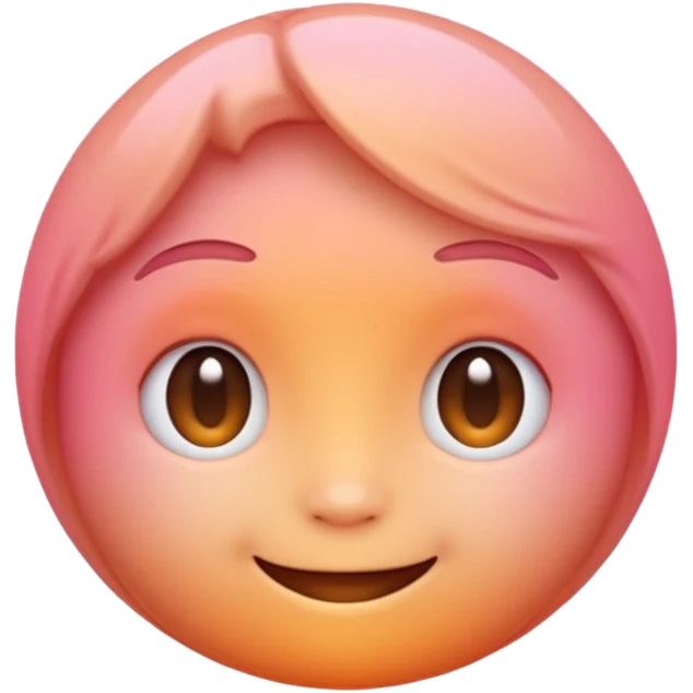 minimalist illustration of a warm glowing emoji face representing anonymous emotional connection. soft orange-pink gradient, gentle smile, organic round form, light diffusion, sense of warmth and intimacy, subtle glow around the edges, smooth and friendly aesthetic. emoji