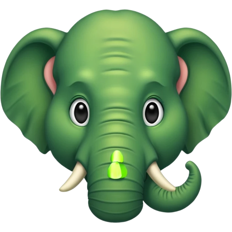 A green head with a green elephant nose  with fur emoji