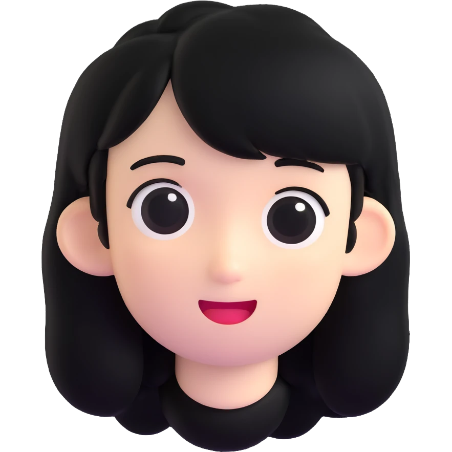 embarrassed white face with black hair emoji
