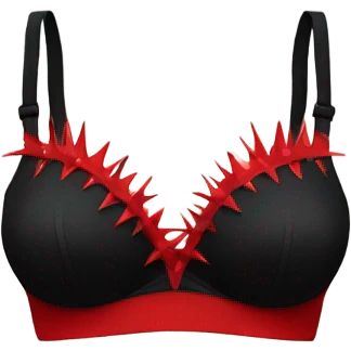Black and red spiky bra emoji