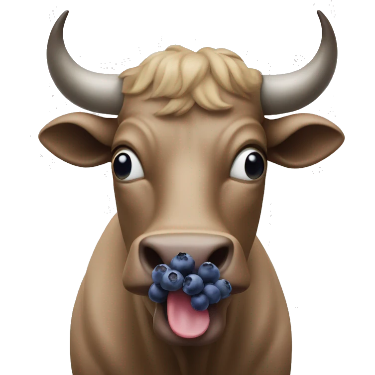 bull eating blueberries emoji