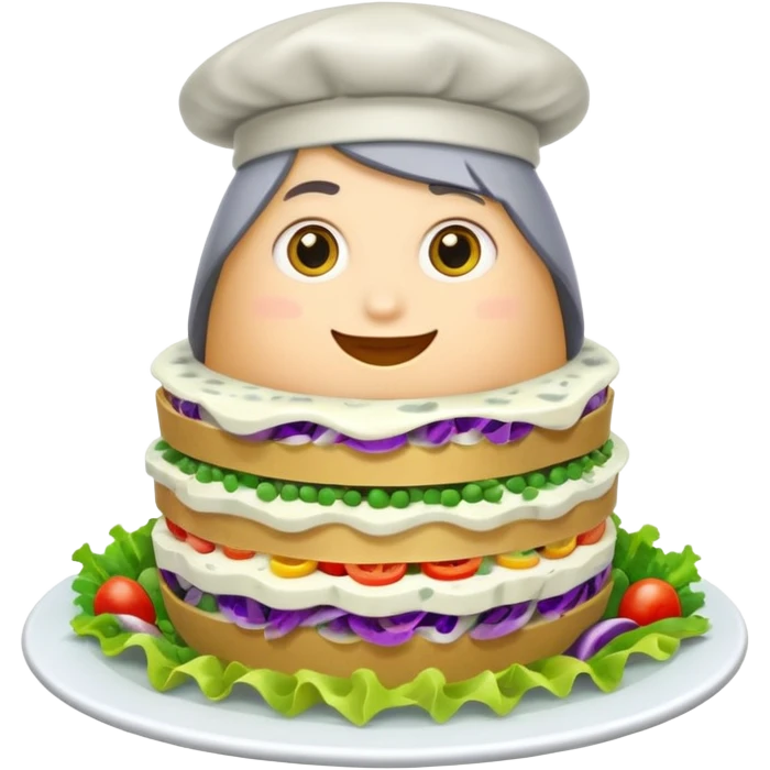salad herring under a coat emoji