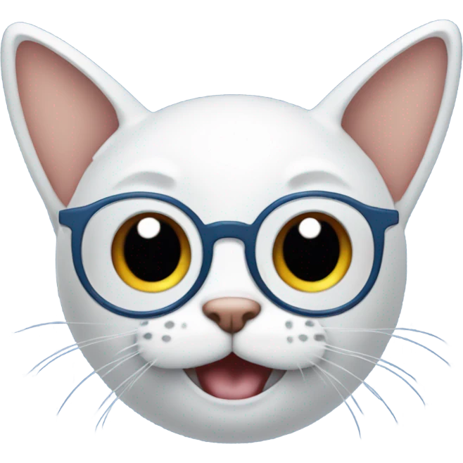 Blue emoji with glasses mewing  emoji