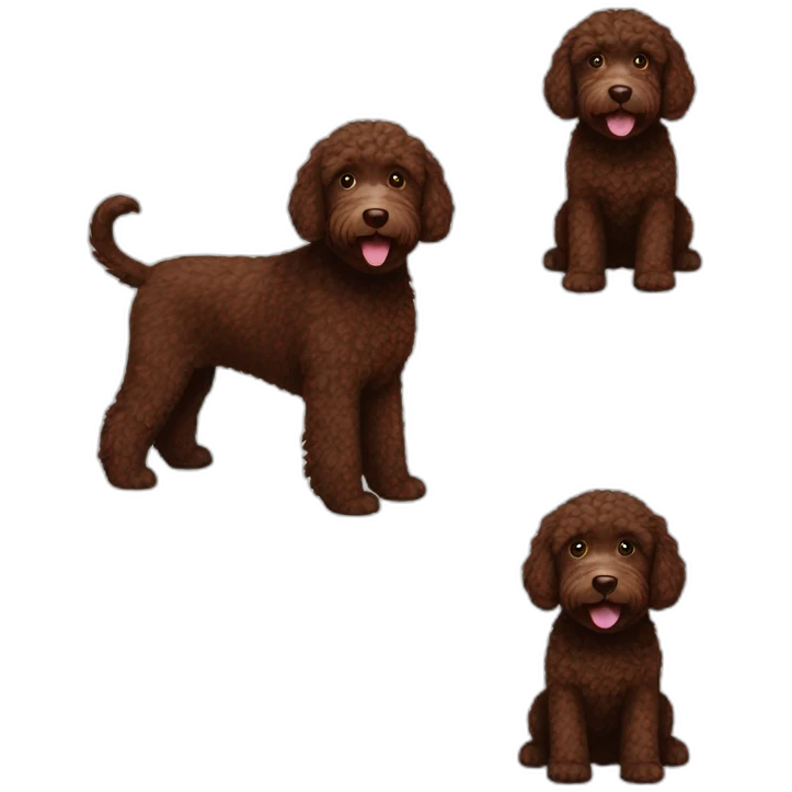 Chocolate Labradoodle emoji