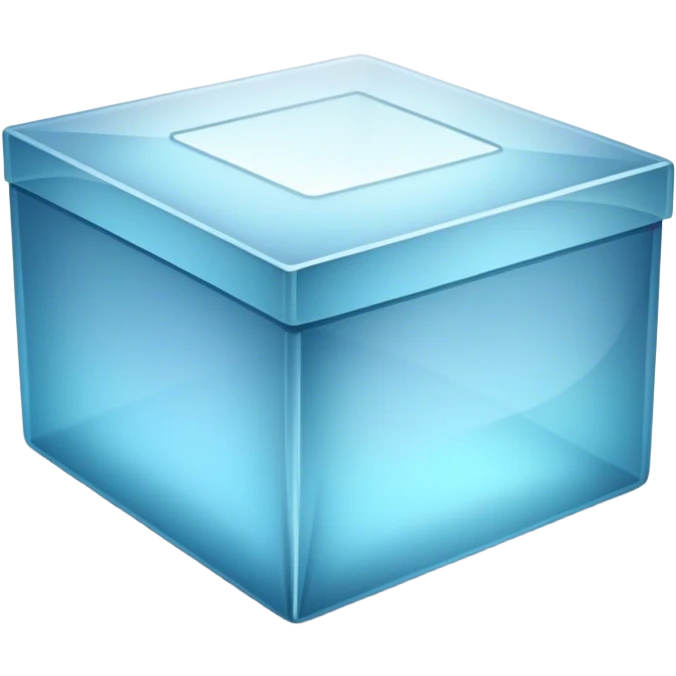 A clean, modern open box with crisp edges and a subtle shadow beneath, slightly tilted for depth. A soft glow or faint sparkles rise from inside, hinting at potential content yet to be added. The design is sleek, flat, and uncluttered, maintaining a light and inviting feel, perfect for an empty state UI. emoji